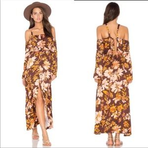 Some days lovin' floral cold shoulder maxi cut out size xs boho gypsy dress